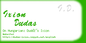 ixion dudas business card